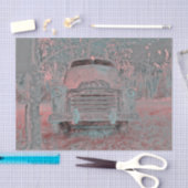 Rustige  Truck Pastel Pink Grey Retro Tissuepapier (Craft)