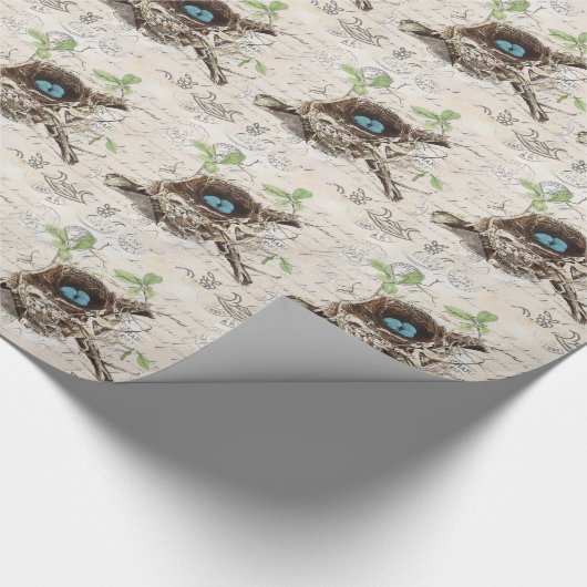 rustige tsjechië : botanisch vogelnest cadeaupapier (Hoek)