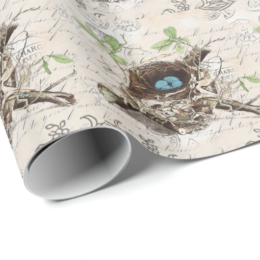 rustige tsjechië : botanisch vogelnest cadeaupapier (Rol Hoek)