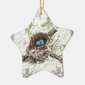 rustige tsjechië : botanisch vogelnest keramisch ornament (Links)