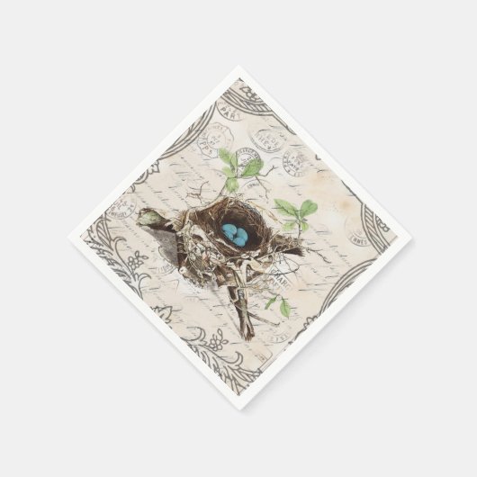 rustige tsjechië : botanisch vogelnest servet (Hoek)