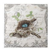 rustige tsjechië : botanisch vogelnest tegeltje (Voorkant)