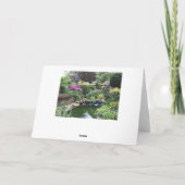 Rustige tuin met zwembad bay tree kaart (Achterkant)
