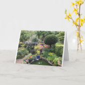 Rustige tuin met zwembad bay tree kaart (Gele Bloem)