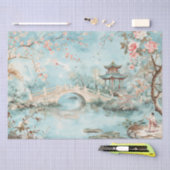 Rustige Tuinbrug Chinoiserie Waterverf Tissuepapier (Craft)