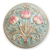 Rustige Tulp Trio Keramische Knop Trekker (Voorkant)