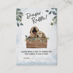 Rustige Twins Baby shower Diaper Raffle Enclosure Informatiekaartje