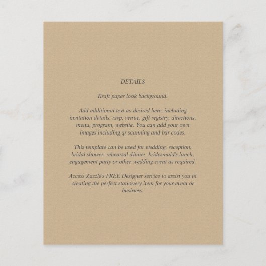 Rustige  Typografie Budget Wedding Flyer (Achterkant)