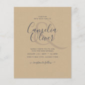 Rustige  Typografie Budget Wedding Flyer (Voorkant)