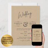 Rustige  Typografie Budget Wedding Kaart
