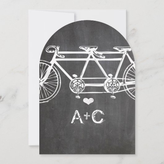 Rustige Typografie Chalkboard  fiets Kaart (Achterkant)
