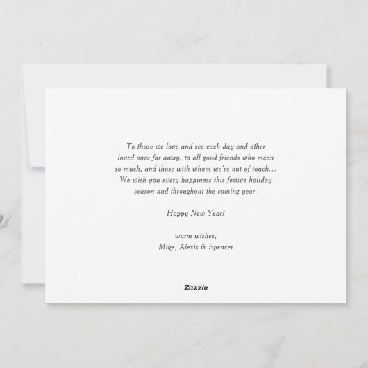 Rustige Typografie Chalkboard Happy Nieuwjaarsfoto Feestdagenkaart (Achterkant)