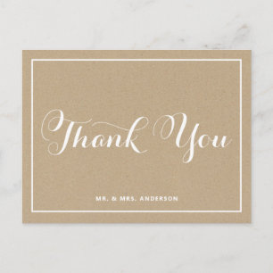 Rustige  Typografie Dank u Briefkaart