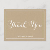 Rustige  Typografie Dank u Briefkaart (Voorkant)
