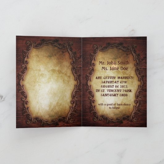 rustige typografie western land bruiloft (Binnen)