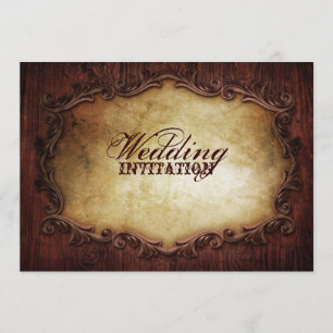 rustige  typografie western land bruiloft kaart