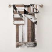 Rustige, uit meerdere houten witten en bruine sche bad handdoek (Insitu)