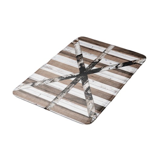 Rustige, uit meerdere houten witten en bruine sche badmat (Gekanteld)