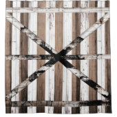 Rustige, uit meerdere houten witten en bruine sche douchegordijn (Voorkant)