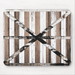 Rustige, uit meerdere houten witten en bruine sche muismat