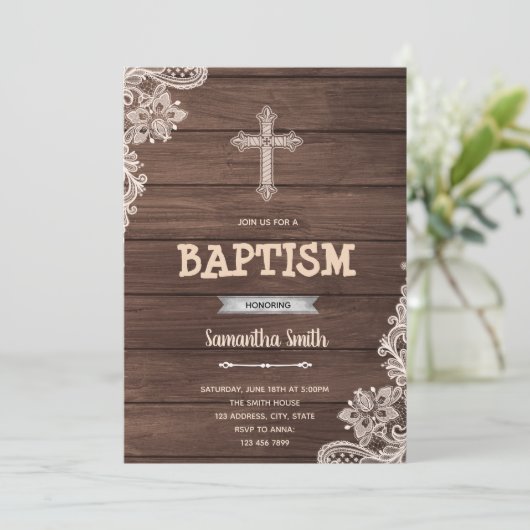 Rustige uitnodiging voor baptisme (Staand voorkant)