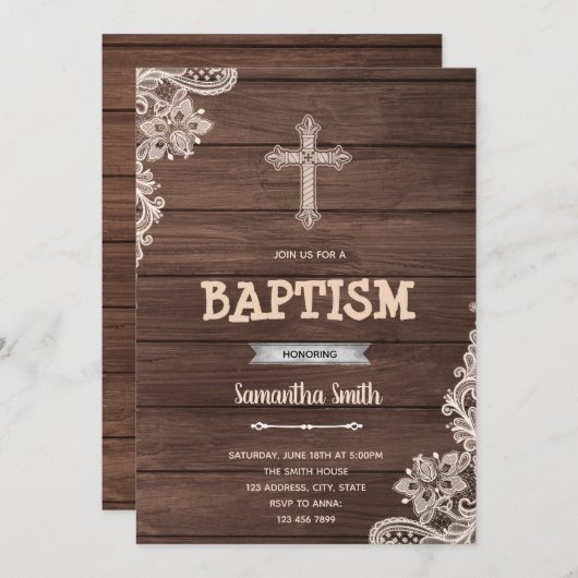 Rustige uitnodiging voor baptisme (Voorkant / Achterkant)