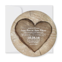 Rustige uitnodiging voor een bruiloft met hout uit