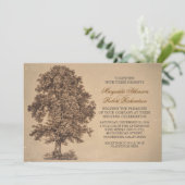 rustige uitnodiging voor een eekboombruiloft (Staand voorkant)