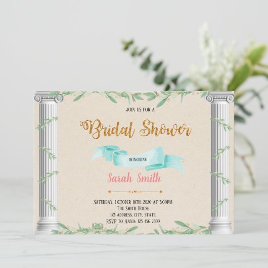 Rustige uitnodiging voor een groene themagepartij (Staand voorkant)