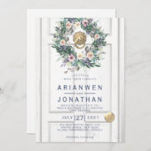 Rustige uitnodiging voor een witte bruiloft (Voorkant / Achterkant)