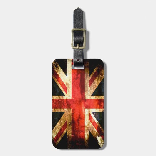 Rustige Union Jack Vlag Groot-Brittannië Bagagelabel (Voorkant verticaal)