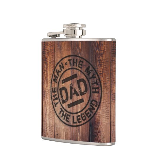 Rustige vader Het Man Myth Legend Hood Pyrografie Heupfles (Links)