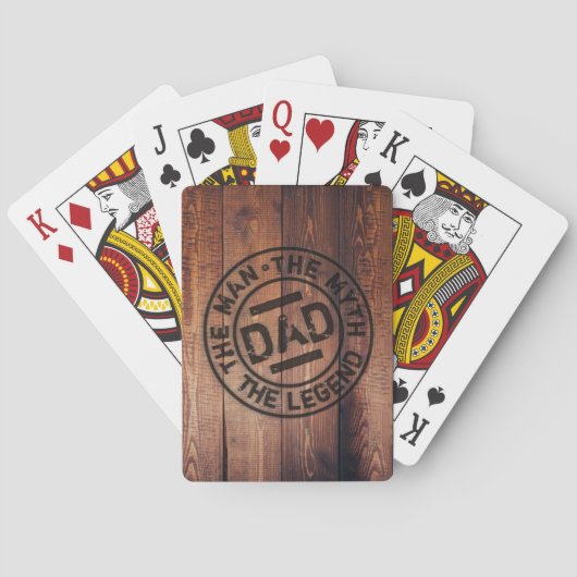 Rustige vader Het Man Myth Legend Hood Pyrografie Pokerkaarten (Achterkant)