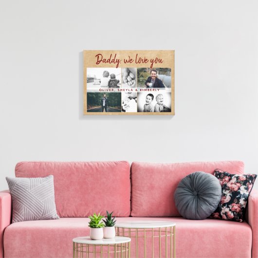 Rustige vader met Kinder familie vader vader vader Canvas Afdruk (Insitu (Woonkamer))