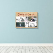 Rustige vader met Kinder familie vader vader vader Canvas Afdruk (Insitu (Houten vloer))