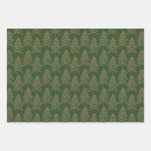 Rustige Vakantiepomp Groen goud Inpakpapier Vel (Voorkant 2)