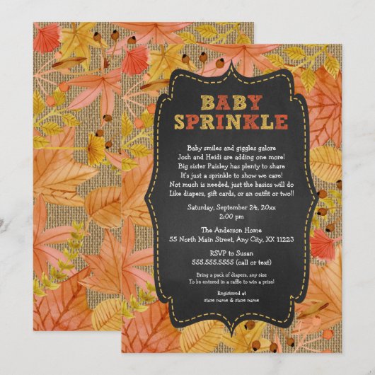 Rustige val laat Baby springen / baby shower Kaart (Voorkant / Achterkant)