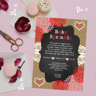 Rustige Valentijn baby sprinkle nodigt uit Kaart