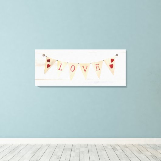 Rustige Valentijn Banner II Canvas Afdruk (Insitu (Houten vloer))