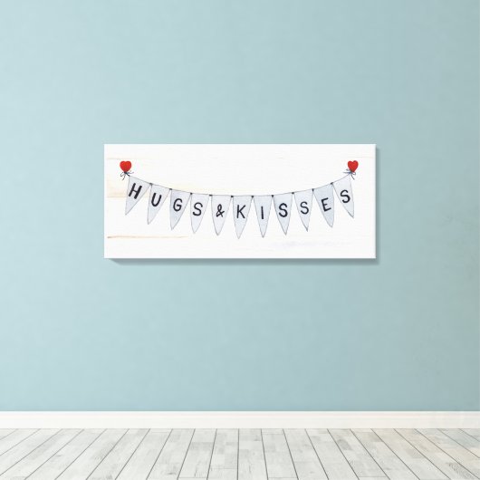 Rustige Valentijn Banner IV Canvas Afdruk (Insitu (Houten vloer))