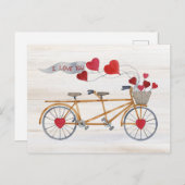 Rustige Valentijn fiets gebouwd voor twee Briefkaart (Voorkant / Achterkant)
