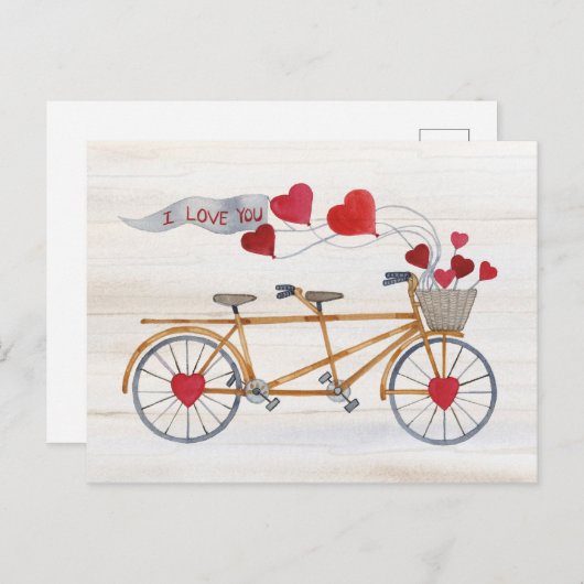 Rustige Valentijn fiets gebouwd voor twee Briefkaart (Voorkant / Achterkant)