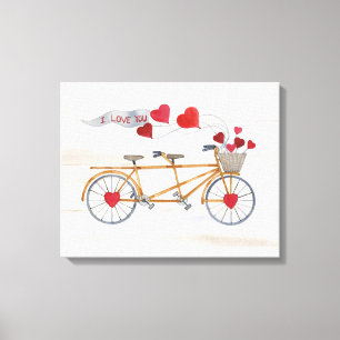 Rustige Valentijn fiets gebouwd voor twee Canvas Afdruk