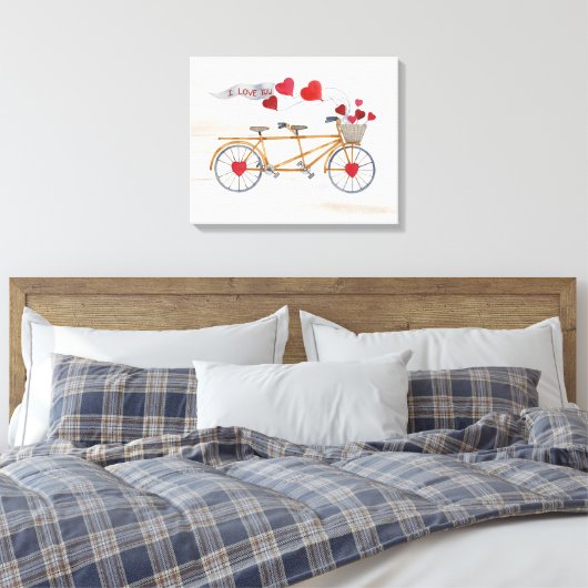 Rustige Valentijn fiets gebouwd voor twee Canvas Afdruk (Insitu (Slaapkamer))