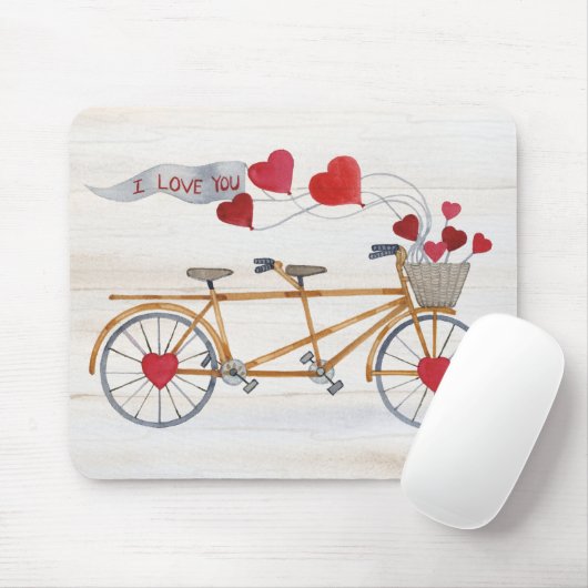 Rustige Valentijn fiets gebouwd voor twee Muismat (Met muis)