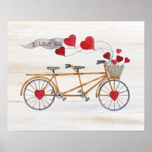 Rustige Valentijn fiets gebouwd voor twee Poster