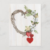 Rustige Valentijn Heart Wreath II Briefkaart (Voorkant)