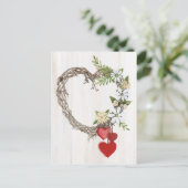 Rustige Valentijn Heart Wreath II Briefkaart (Staand voorkant)