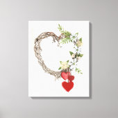 Rustige Valentijn Heart Wreath II Canvas Afdruk (Voorkant)