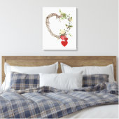 Rustige Valentijn Heart Wreath II Canvas Afdruk (Insitu (Slaapkamer))